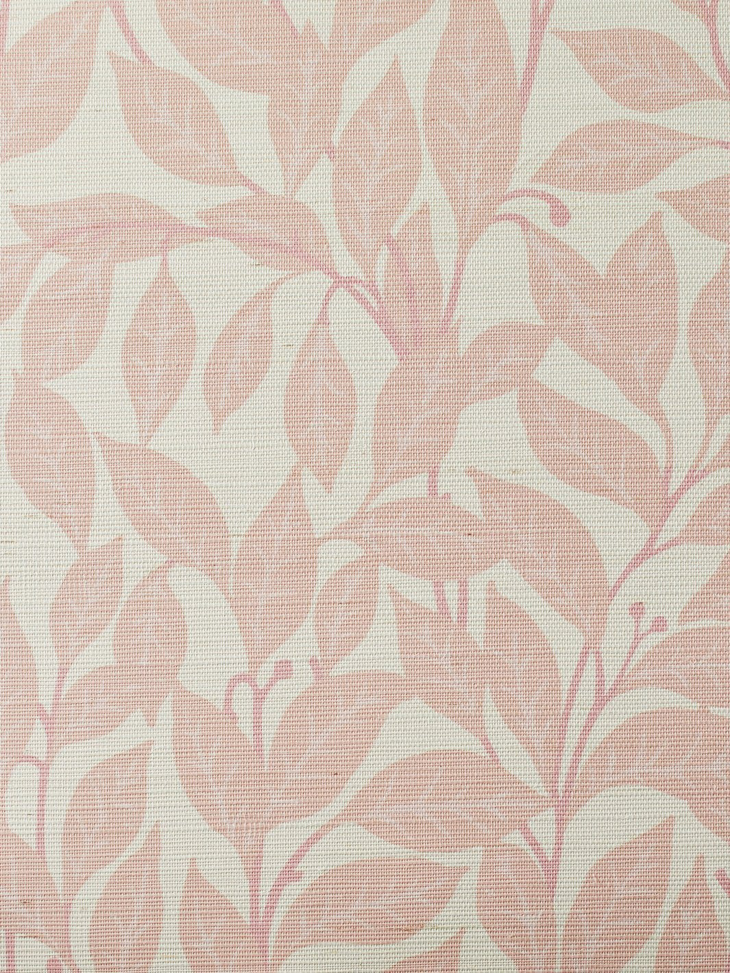 orchard leaves pink grasscloth