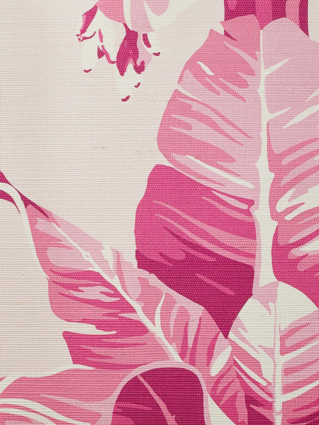 'Pacifico Palm' Grasscloth' Wallpaper by Nathan Turner - Electric Pink