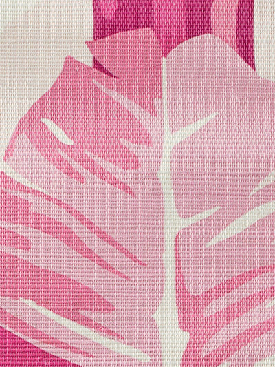 'Pacifico Palm' Grasscloth' Wallpaper by Nathan Turner - Electric Pink