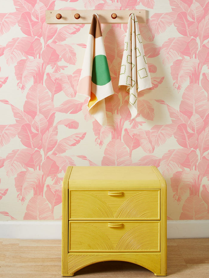 'Pacifico Palm' Grasscloth Wallpaper by Nathan Turner - Garcelle Pink