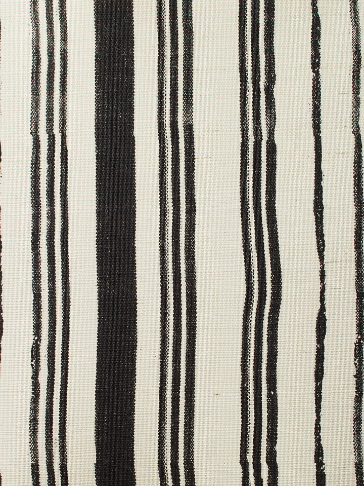 painted stripes black grasscloth