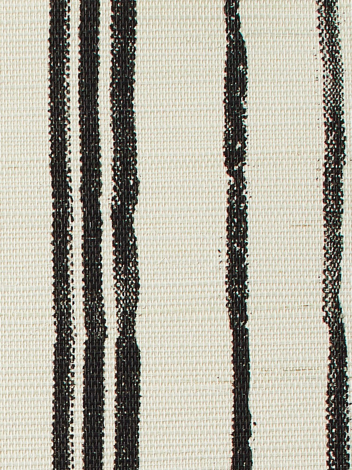 painted stripes black grasscloth