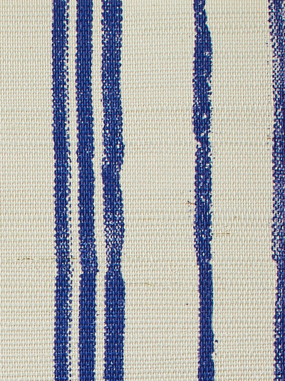painted stripes blue grasscloth