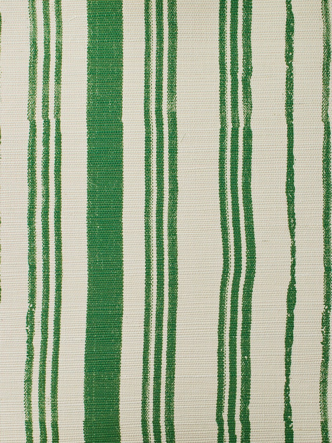 painted stripes green grasscloth