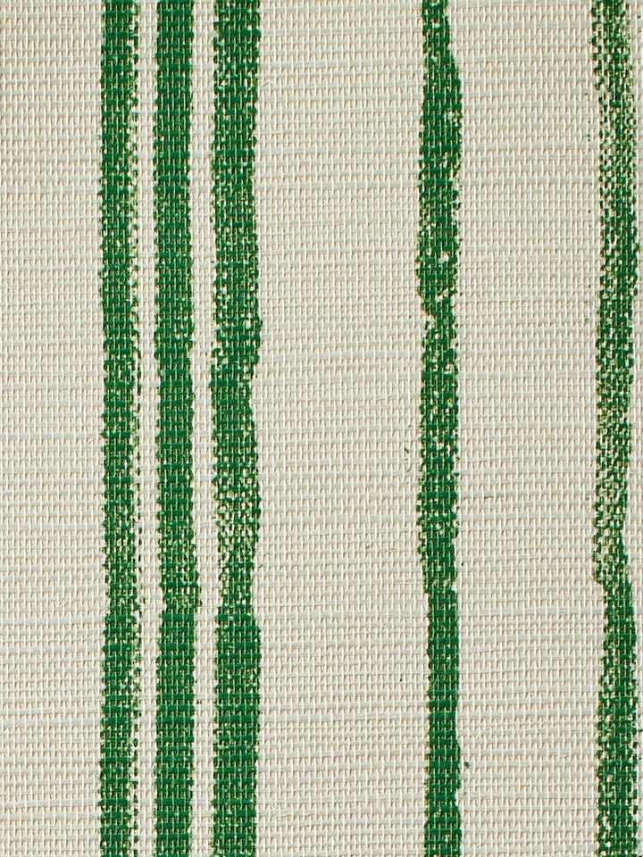 painted stripes green grasscloth