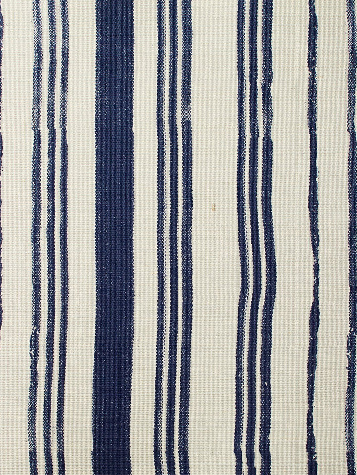 painted stripes navy grasscloth