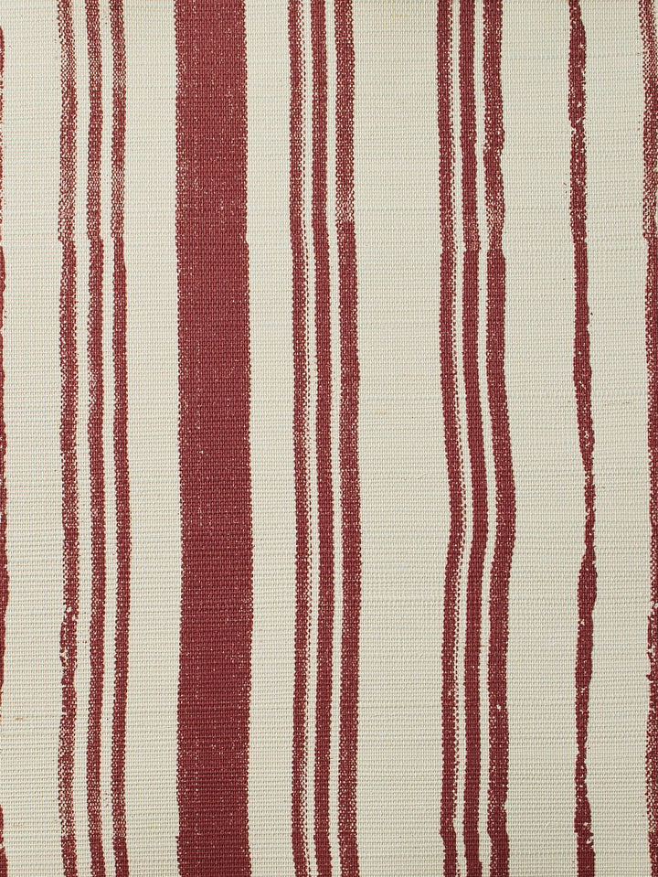 painted stripes rust grasscloth
