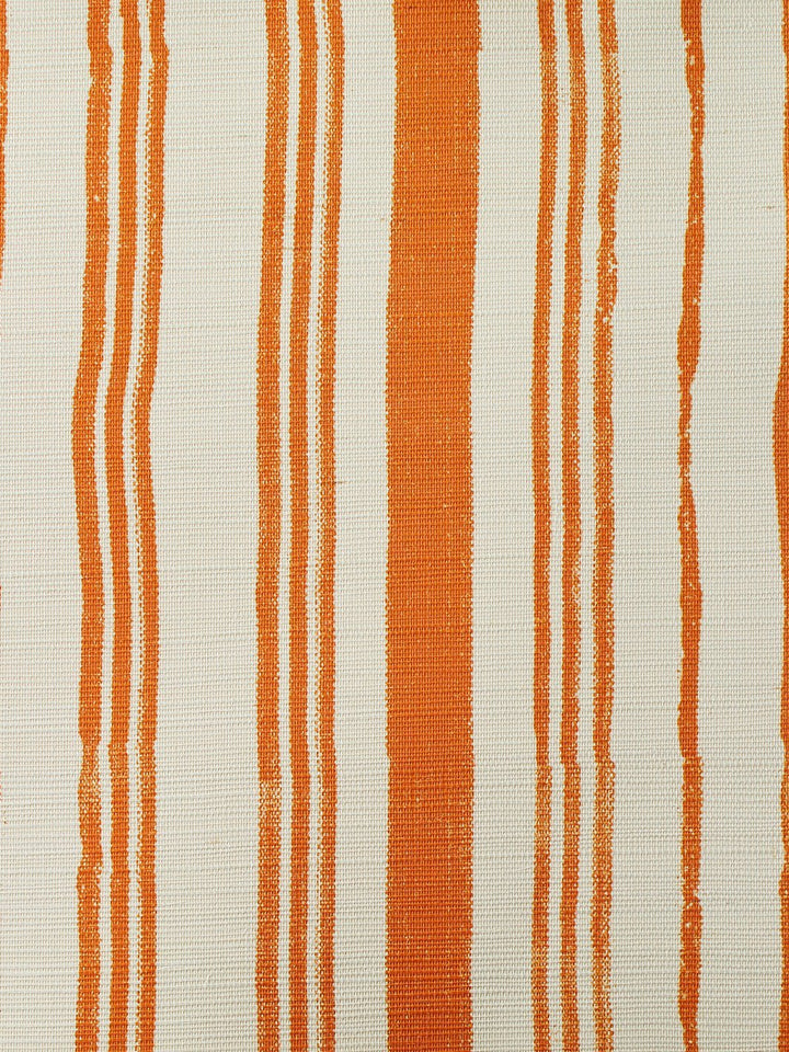 painted stripes terracotta grasscloth