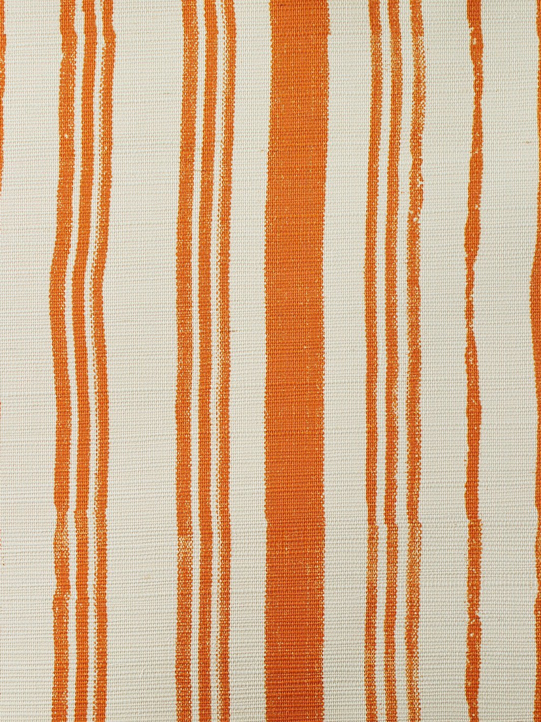 'Painted Stripes' Grasscloth' Wallpaper by Nathan Turner - Terracotta