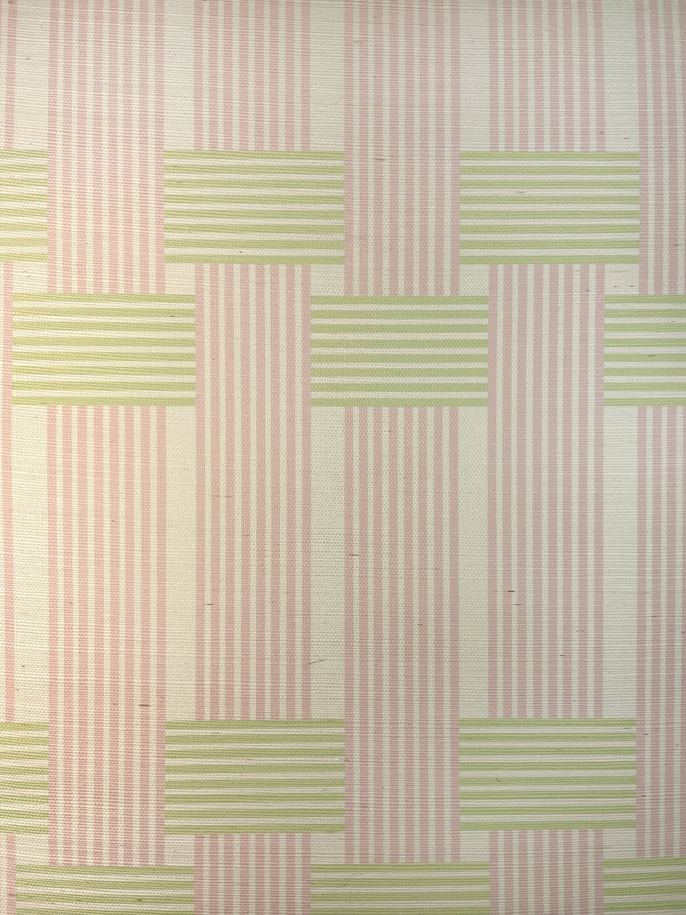 roman holiday woven grasscloth wallpaper by barbie pink and green
