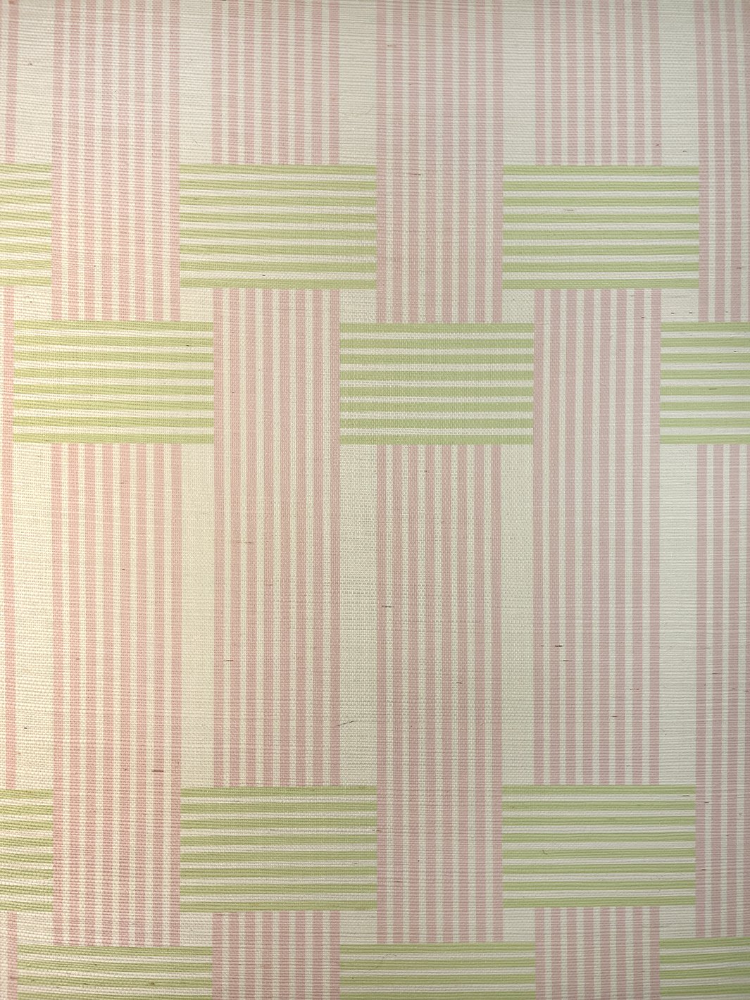 'Roman Holiday Woven' Grasscloth' Wallpaper by Barbie™ - Pink and Green