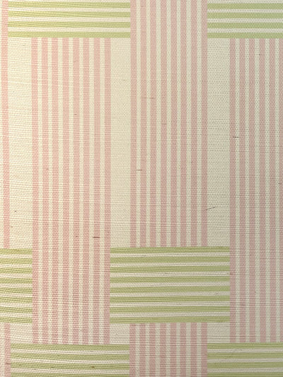 'Roman Holiday Woven' Grasscloth' Wallpaper by Barbie™ - Pink and Green