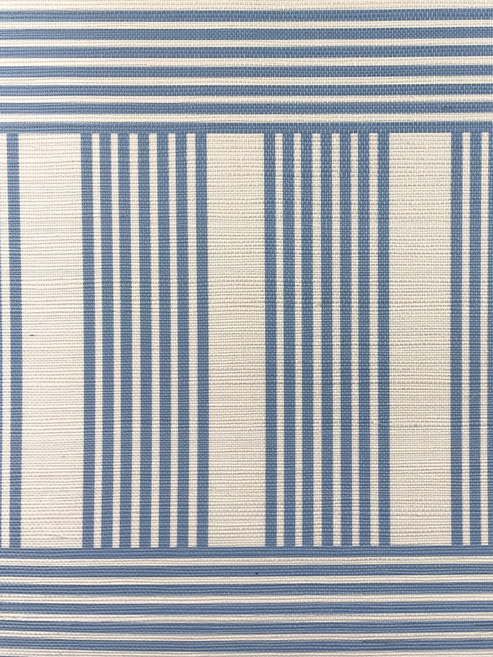 roman holiday grid grasscloth wallpaper by barbie blue