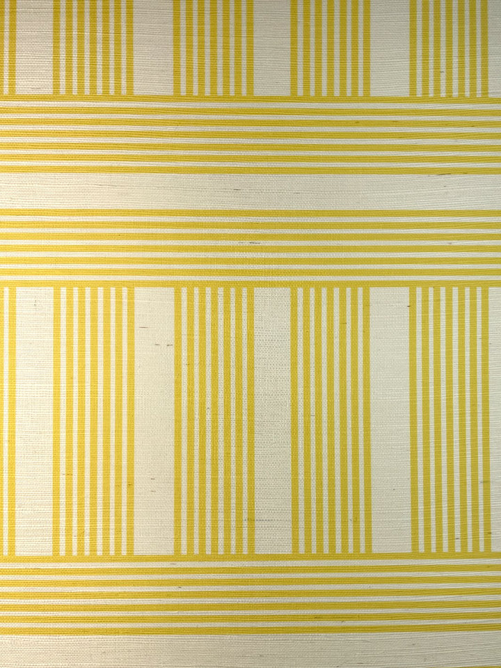 roman holiday grid grasscloth wallpaper by barbie daffodil