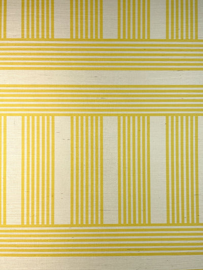 'Roman Holiday Grid' Grasscloth' Wallpaper by Barbie™ - Daffodil