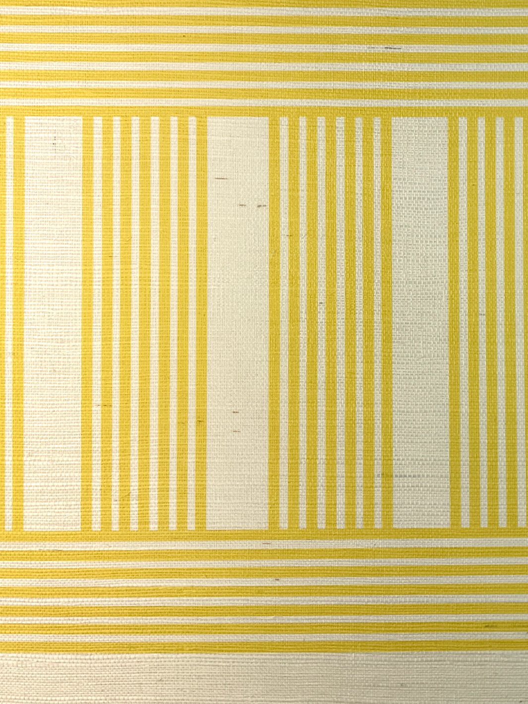 'Roman Holiday Grid' Grasscloth' Wallpaper by Barbie™ - Daffodil