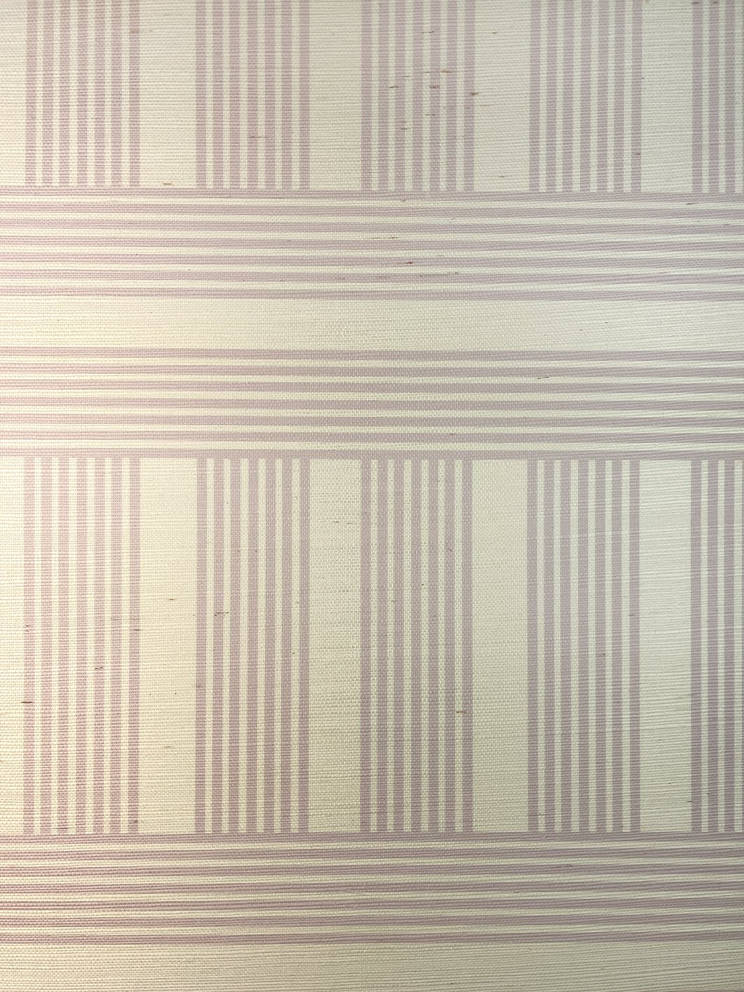 'Roman Holiday Grid' Grasscloth' Wallpaper by Barbie™ - Lilac