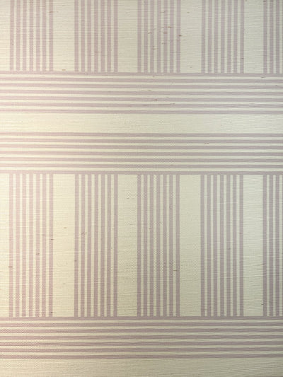 'Roman Holiday Grid' Grasscloth' Wallpaper by Barbie™ - Lilac