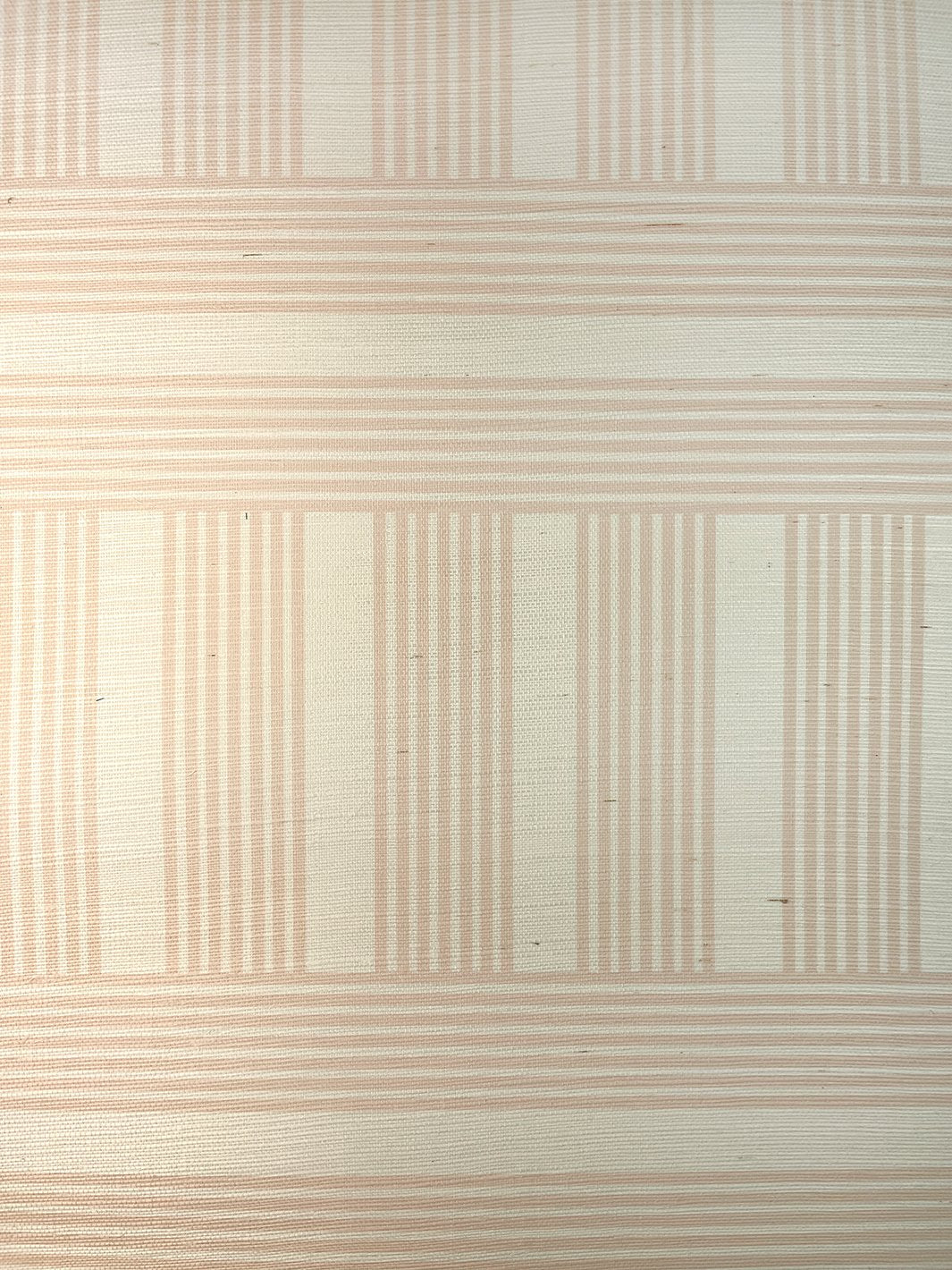 'Roman Holiday Grid' Grasscloth' Wallpaper by Barbie™ - Peach