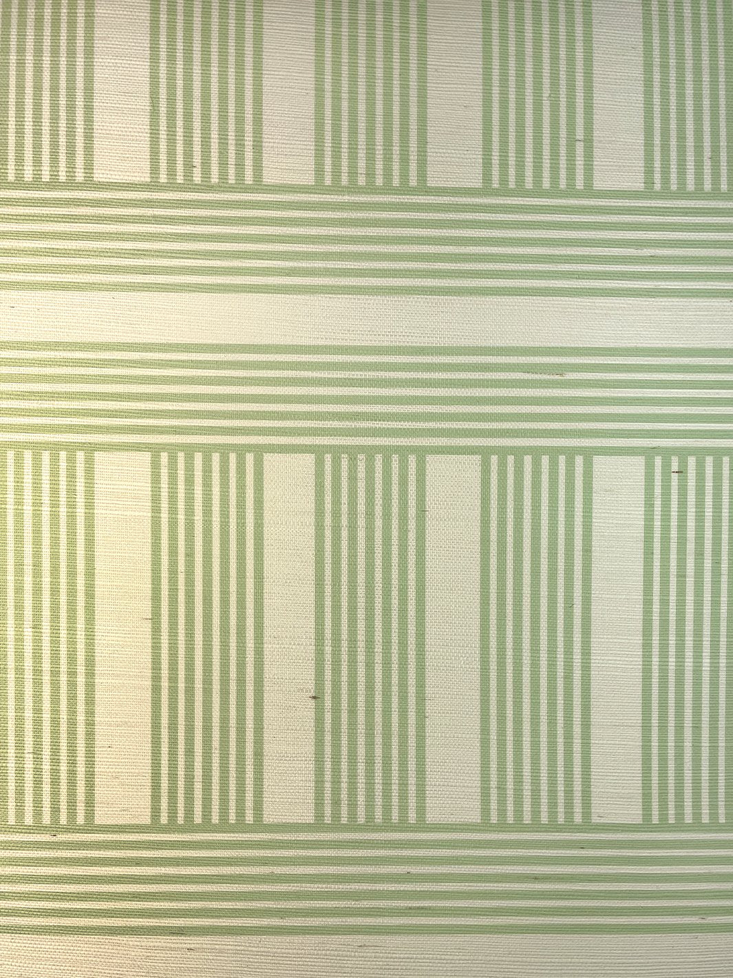 'Roman Holiday Grid' Grasscloth' Wallpaper by Barbie™ - Spring Green