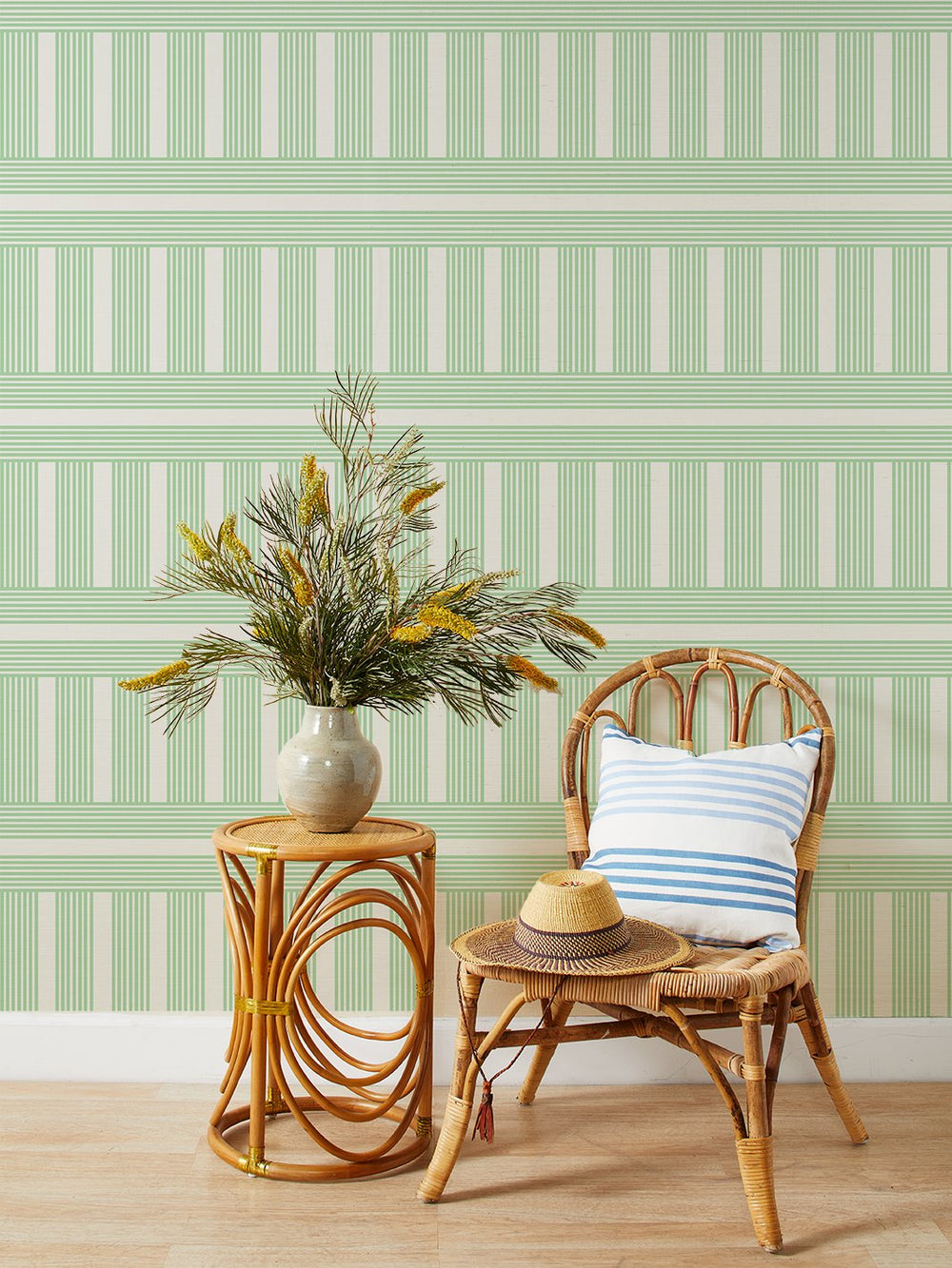 roman holiday grid grasscloth wallpaper by barbie spring green