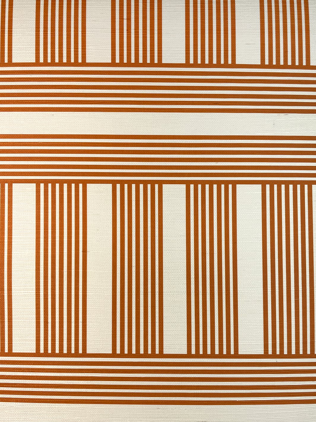 roman holiday grid grasscloth wallpaper by barbie terracotta
