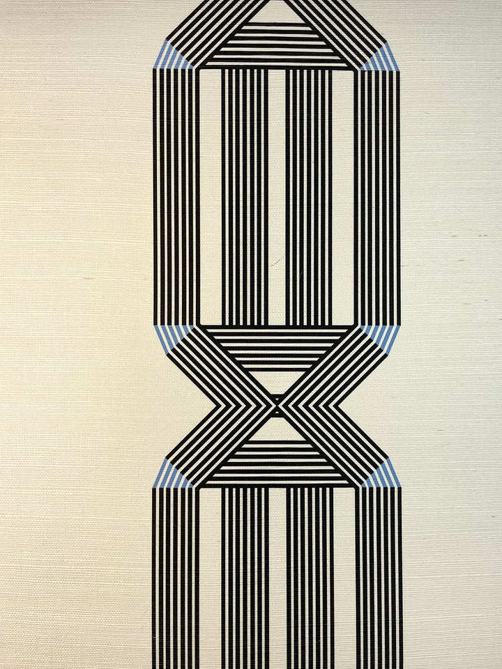 roman holiday key grasscloth wallpaper by barbie black