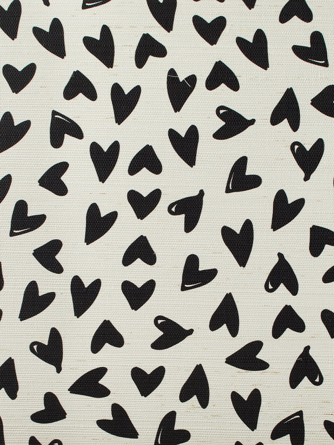 scattered hearts black grasscloth
