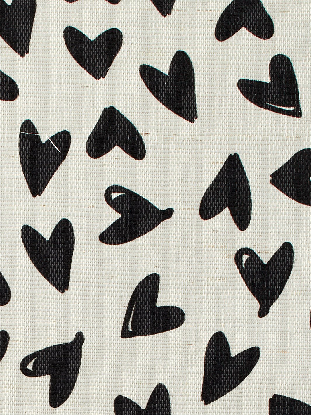 'Scattered Hearts' Grasscloth' Wallpaper by Sugar Paper - Black