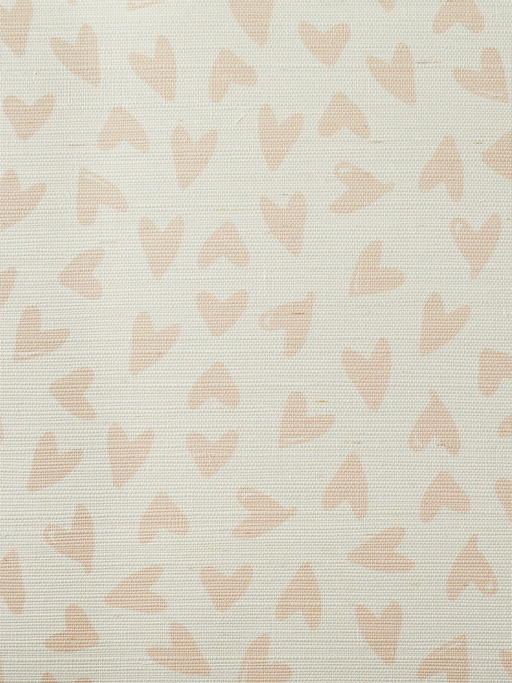 scattered hearts pink grasscloth