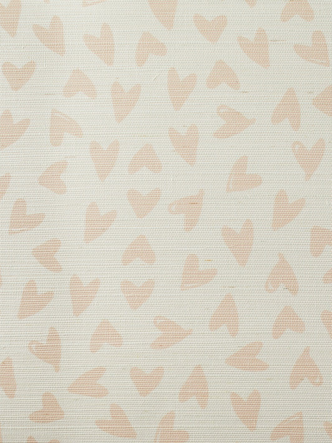 scattered hearts pink grasscloth