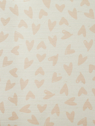 'Scattered Hearts' Grasscloth' Wallpaper by Sugar Paper - Pink