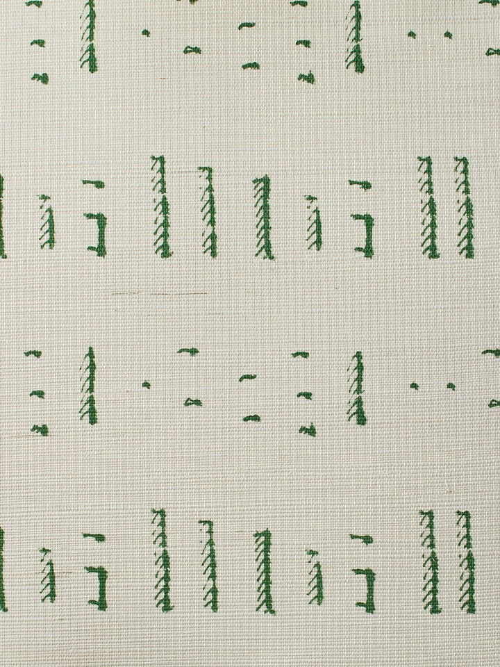 stitch green grasscloth