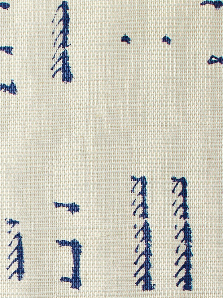 stitch navy grasscloth