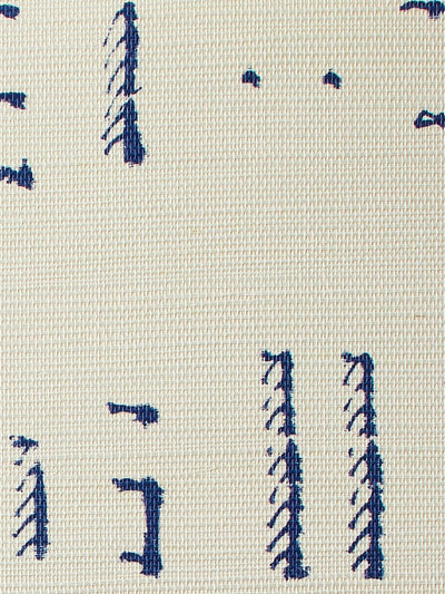 'Stitch' Grasscloth' Wallpaper by Nathan Turner - Navy