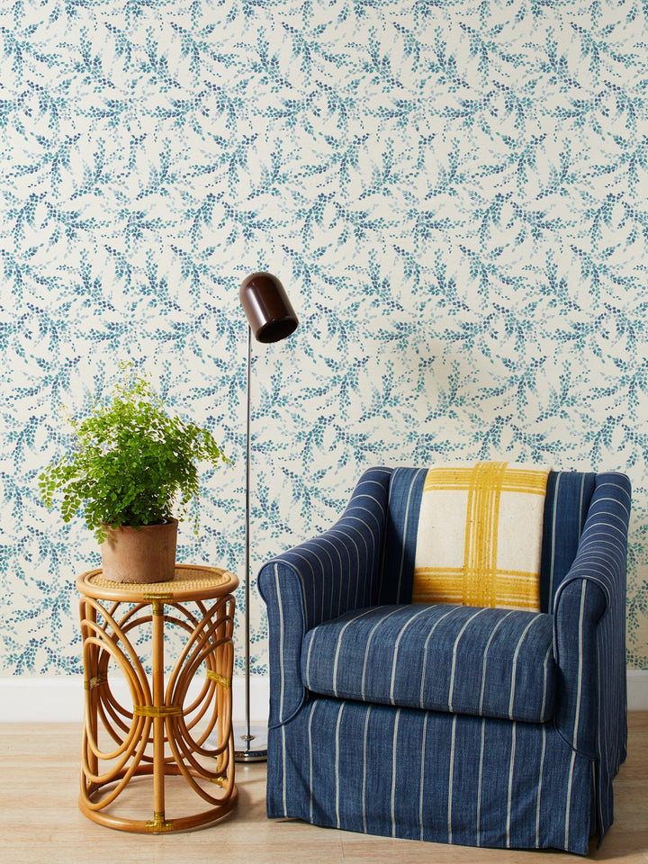 sweet caroline blue grasscloth