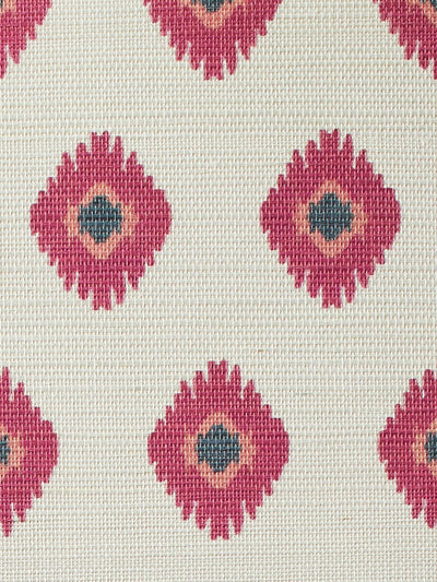 'Tangier Medallion' Grasscloth' Wallpaper by Wallshoppe - Rose