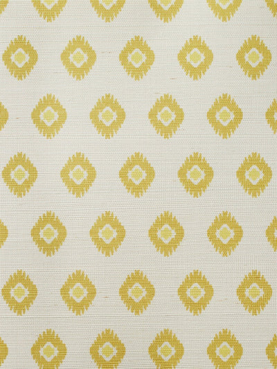 'Tangier Medallion' Grasscloth' Wallpaper by Wallshoppe - Yellow