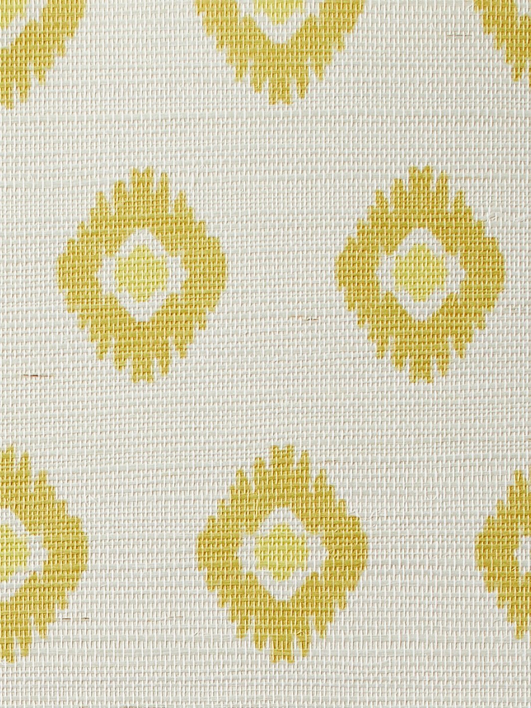 'Tangier Medallion' Grasscloth' Wallpaper by Wallshoppe - Yellow