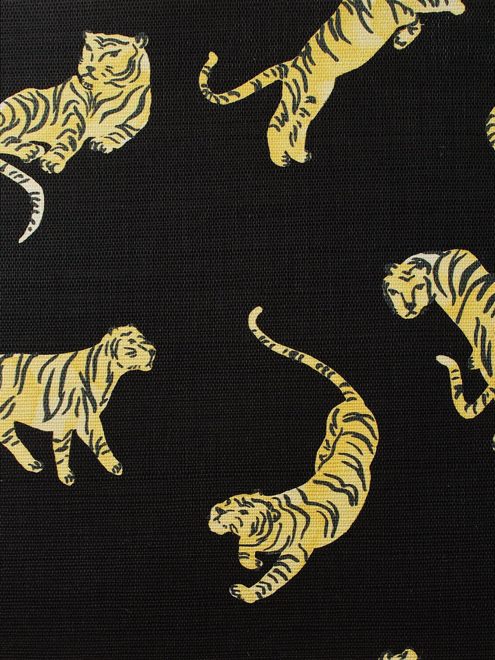 tigers black grasscloth
