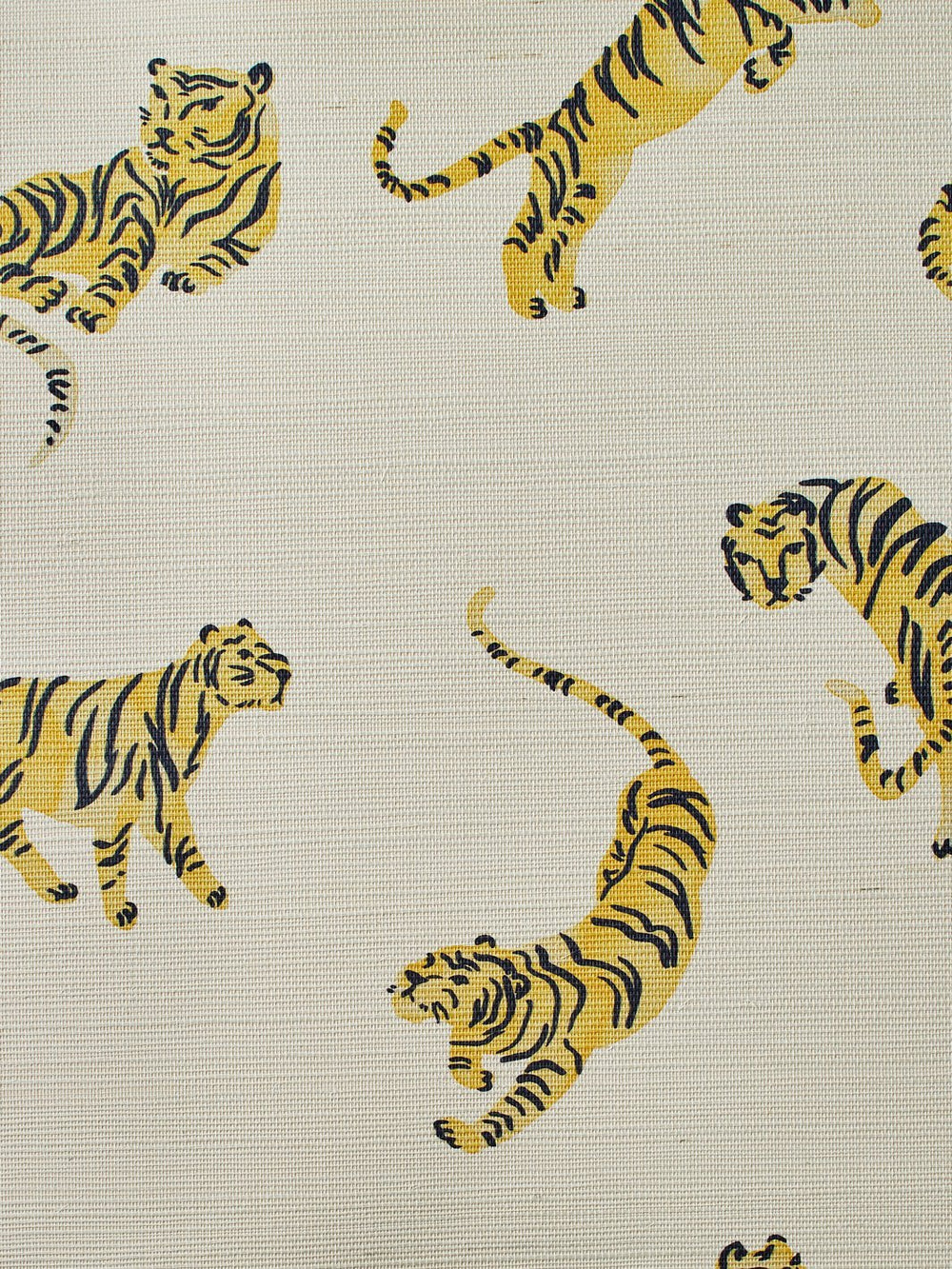 tigers white grasscloth