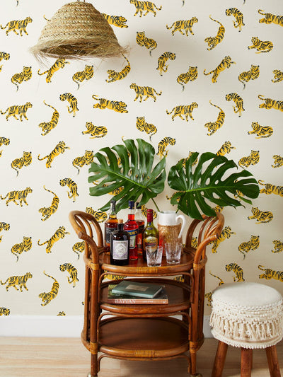 'Tigers' Grasscloth' Wallpaper by Tea Collection - Natural