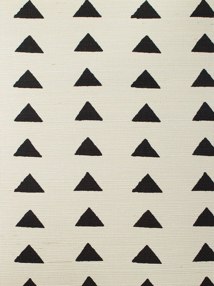 triangles black grasscloth