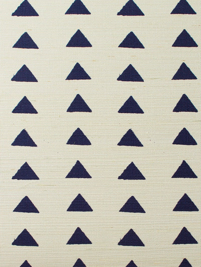 'Triangles' Grasscloth By Nathan Turner - Navy