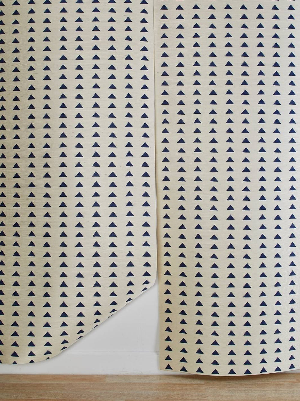 triangles navy grasscloth