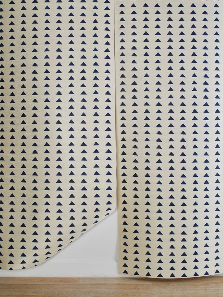 triangles navy grasscloth