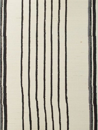 'Two Tone Stripe' Grasscloth' Wallpaper by Nathan Turner - Black Gray