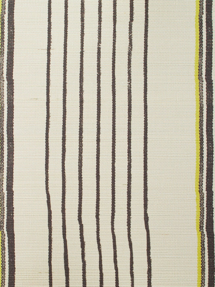 two tone stripe daffodil chocolate grasscloth