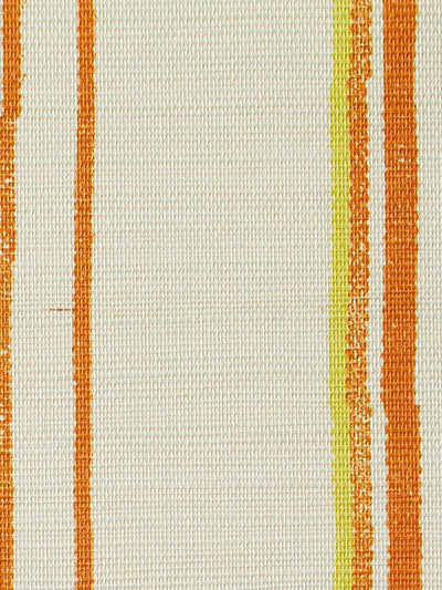 'Two Tone Stripe' Grasscloth' Wallpaper by Nathan Turner - Daffodil Terracotta