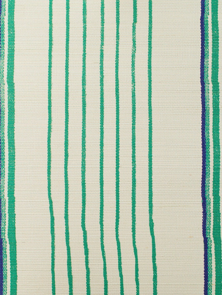 two tone stripe green blue grasscloth